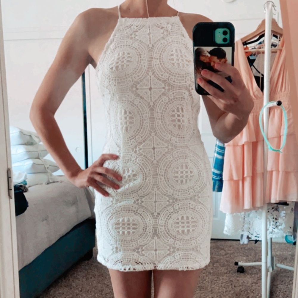 White Pattern Dress - Picture 5 of 12